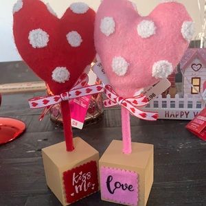 Valentine’s Day Small hearts bundle of (2) in color Pink and Red.